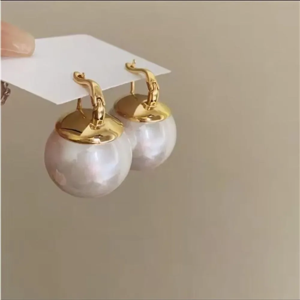 Classic Gold-Tone Clip-On Pearl Earrings - Picture 7 of 9